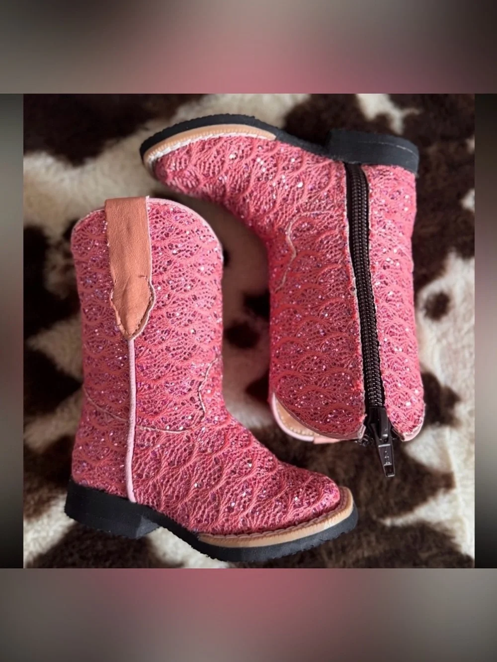 Infant Girls' Tanner Mark Pink Sparkle Cowboy Boots